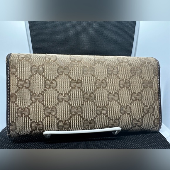 Gucci GG Webbed Canvas Interlocking Heart Long Wallet - Picture 2 of 6